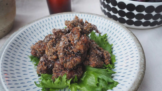 Natural Nordic Umami-rich horn of plenty karaage with Shio-koji