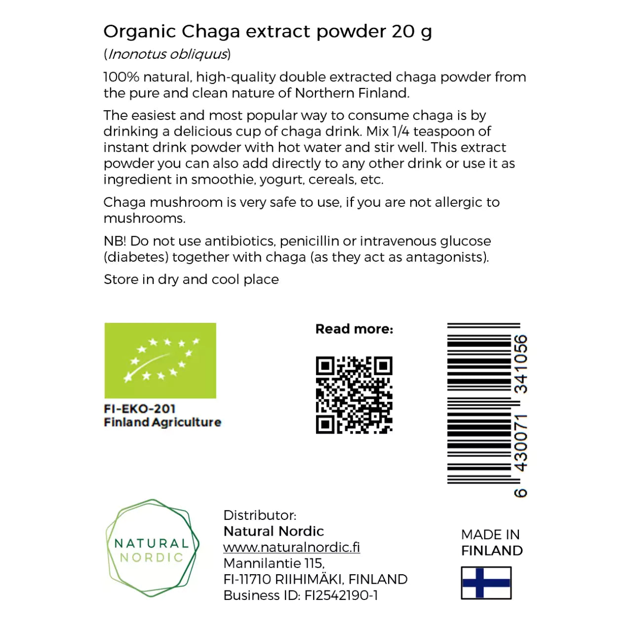 ORGANIC CHAGA EXTRACT POWDER - Natural Nordic
